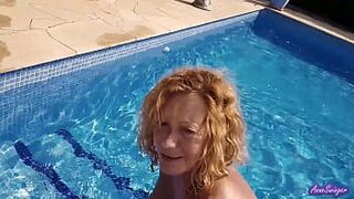 Nice Weather, and Sex in the Pool Water. porn video